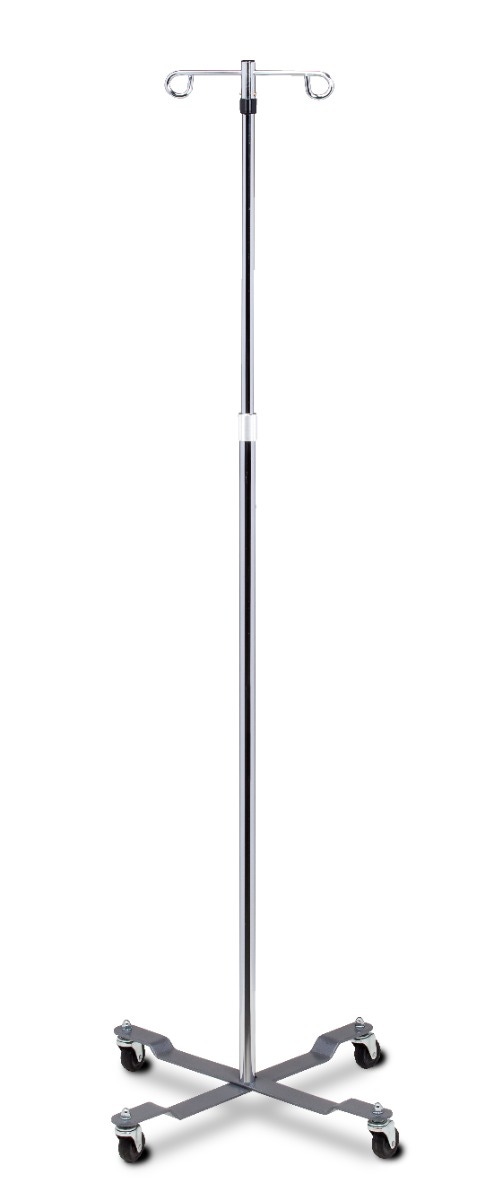 IV POLE W/2 HOOKS & 4 LEG BS Medco Sports Medicine