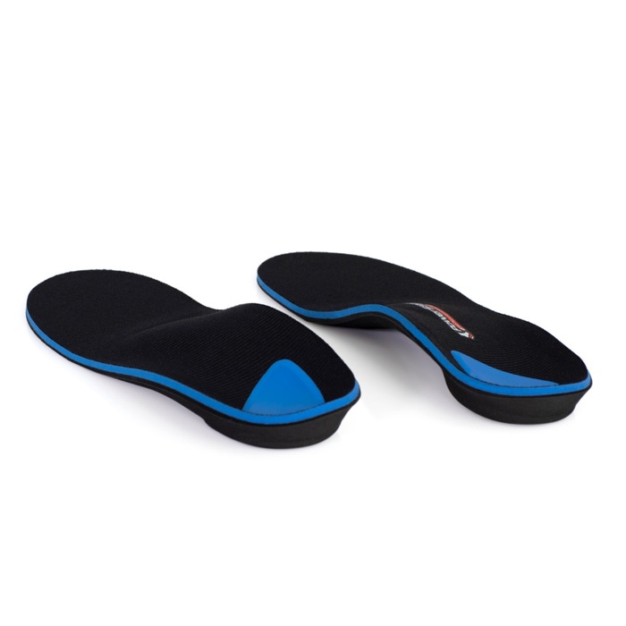 Full length orthotic with firmer arch and 2° heel wedge Medco