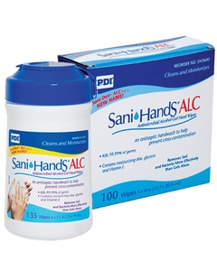 SaniHands ALC Antimicrobial Alcohol Gel Hand Wipes