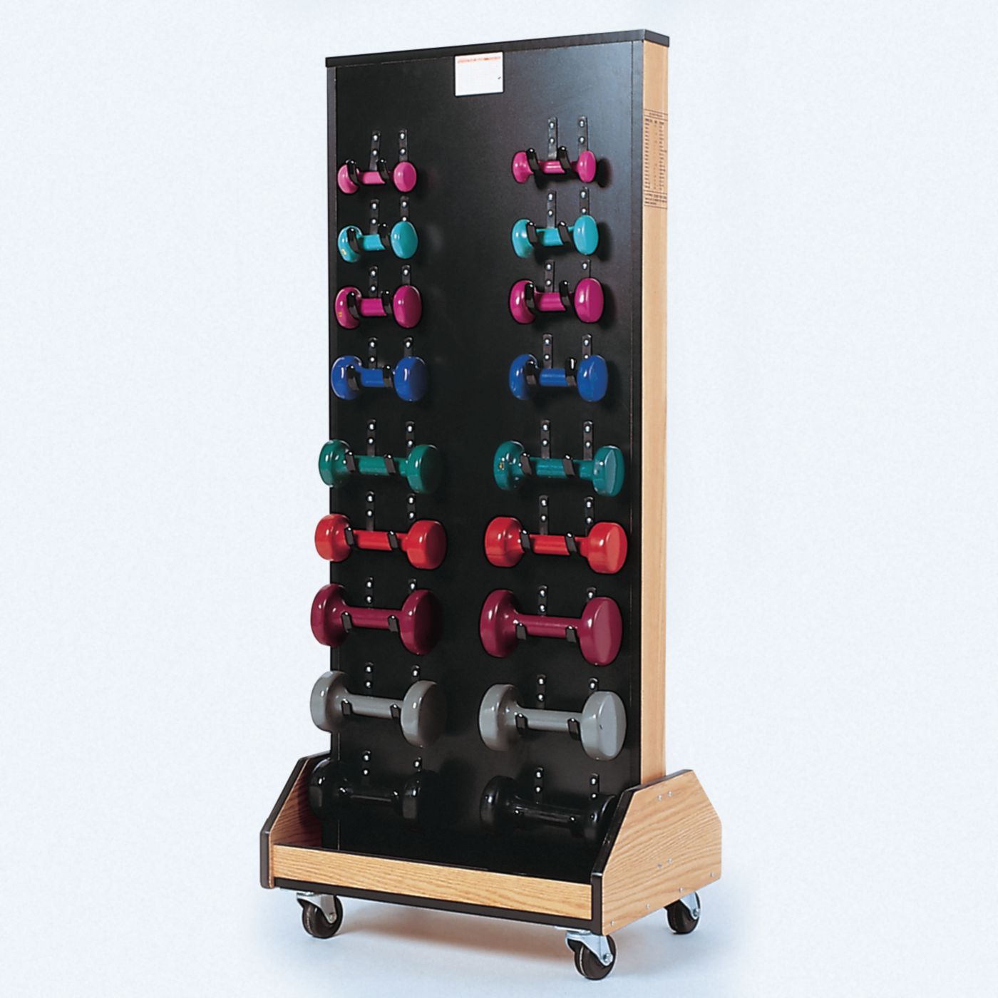 Rack with Weights and Dumbbells