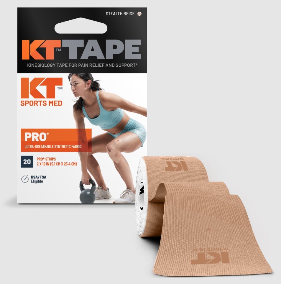 KT Tape PRO Jumbo Roll Synthetic Pre-cut - 10" Strips - 150 per Roll - Pink