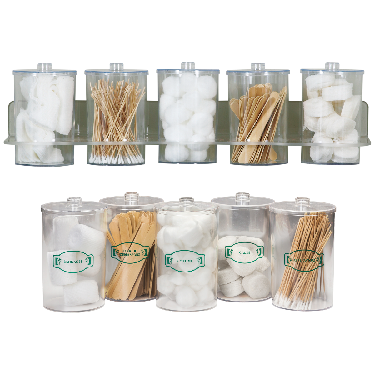 Acrylic Sundry Jars and Wall Rack Medco Sports Medicine