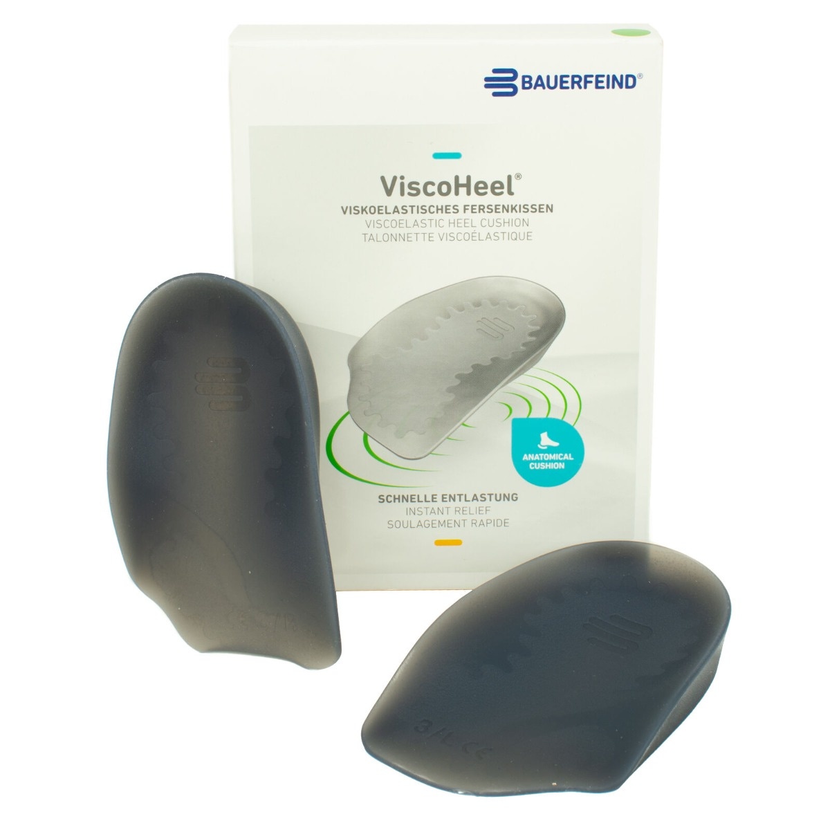 Viscoelastic heel cups top