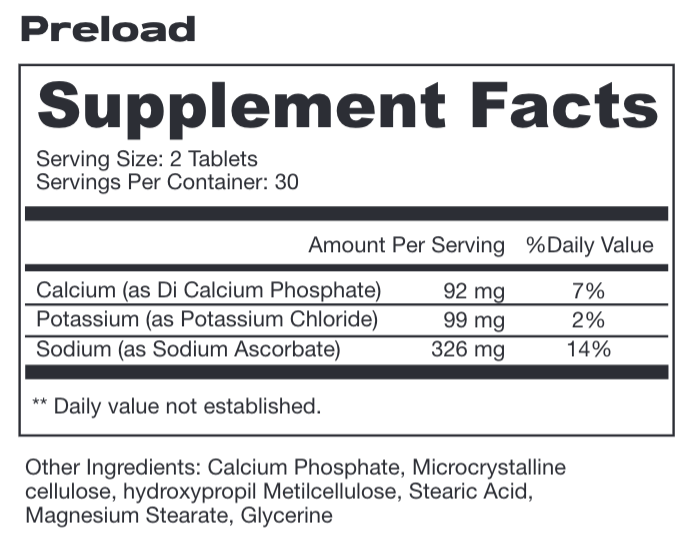 Preload Slow Release Electrolyte Tablets, 60ct 