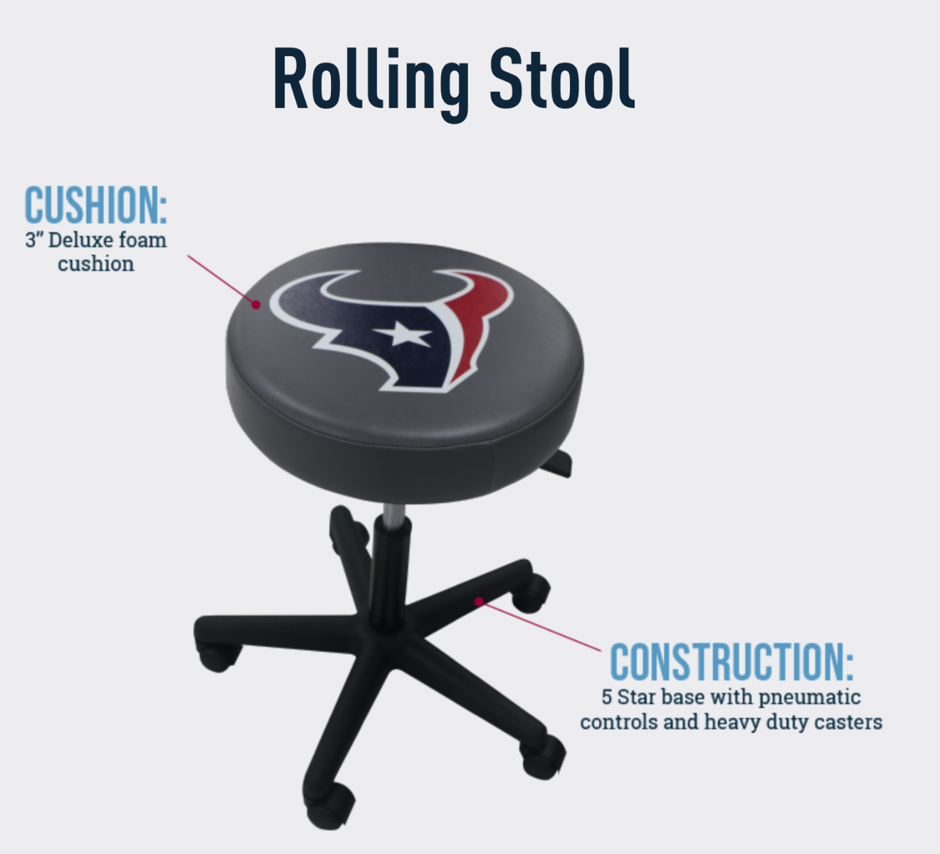 Athletic Edge Rolling Stool with Logo