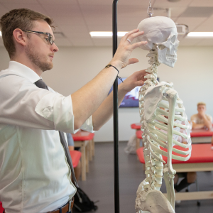 classroom skeleton demonstration